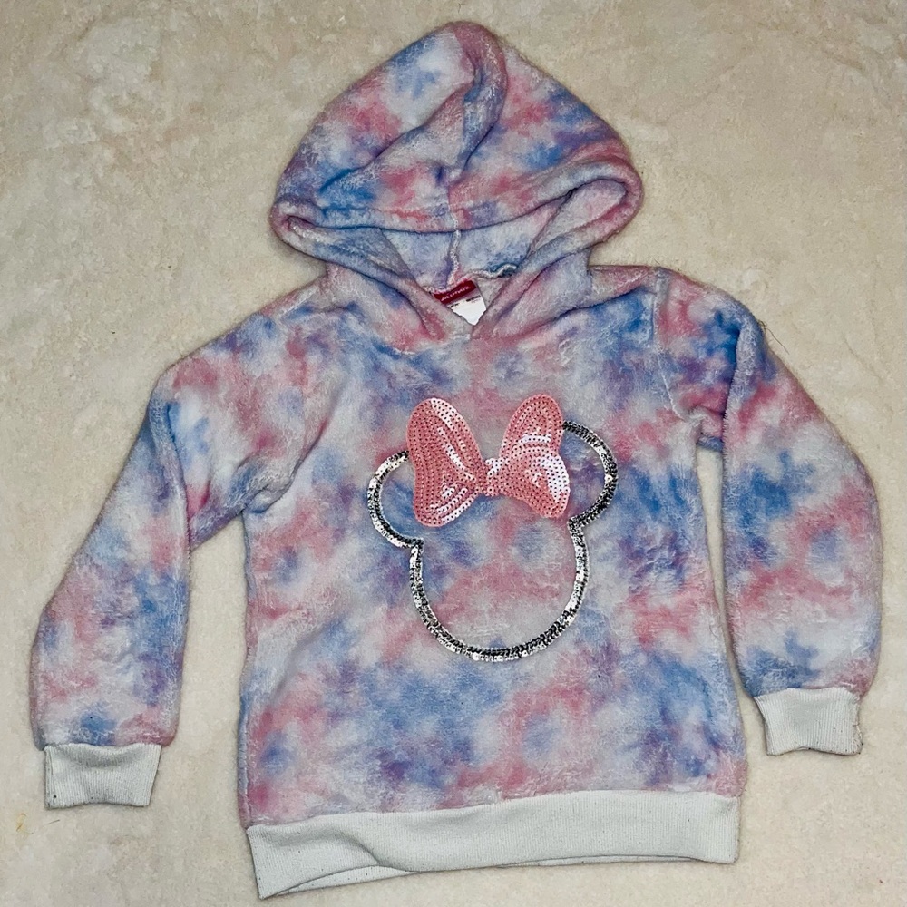 Disney/Champion Pink and Blue Tie-Dye Hoodie with Bow/Grey Champion Hoodie